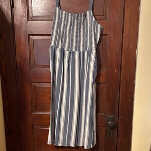 Blue & White Striped Dress